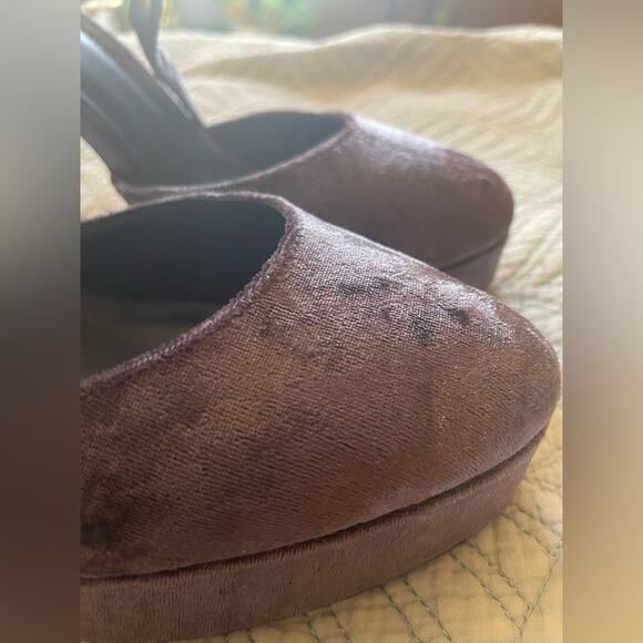 Call it Spring Whimsygoth Crushed Velvet Deep Purple Platform Heel Sz 8.5 - Picture 10 of 12